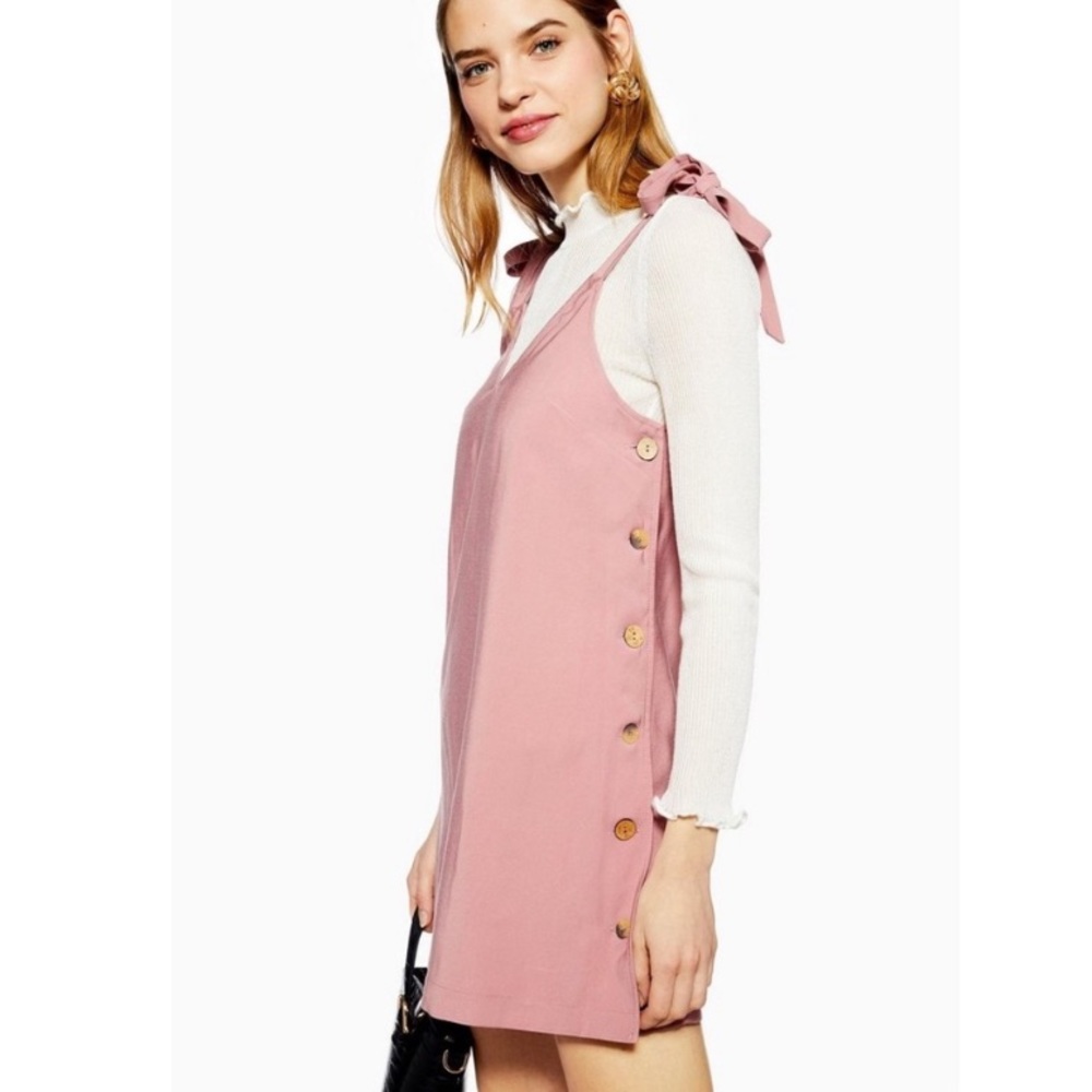 Topshop button mini slip dress